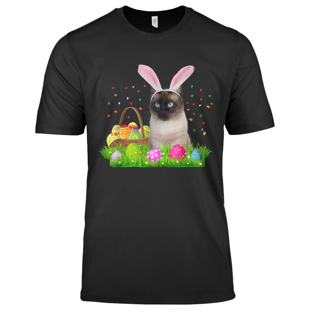 Bunny Siamese Cat Funny Easter Siamese Cat Lover Gifts Premium T Shirts