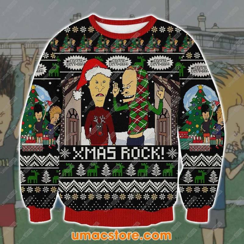 Beavis Butthead 2211 3D Print Ugly Christmas Sweatshirt