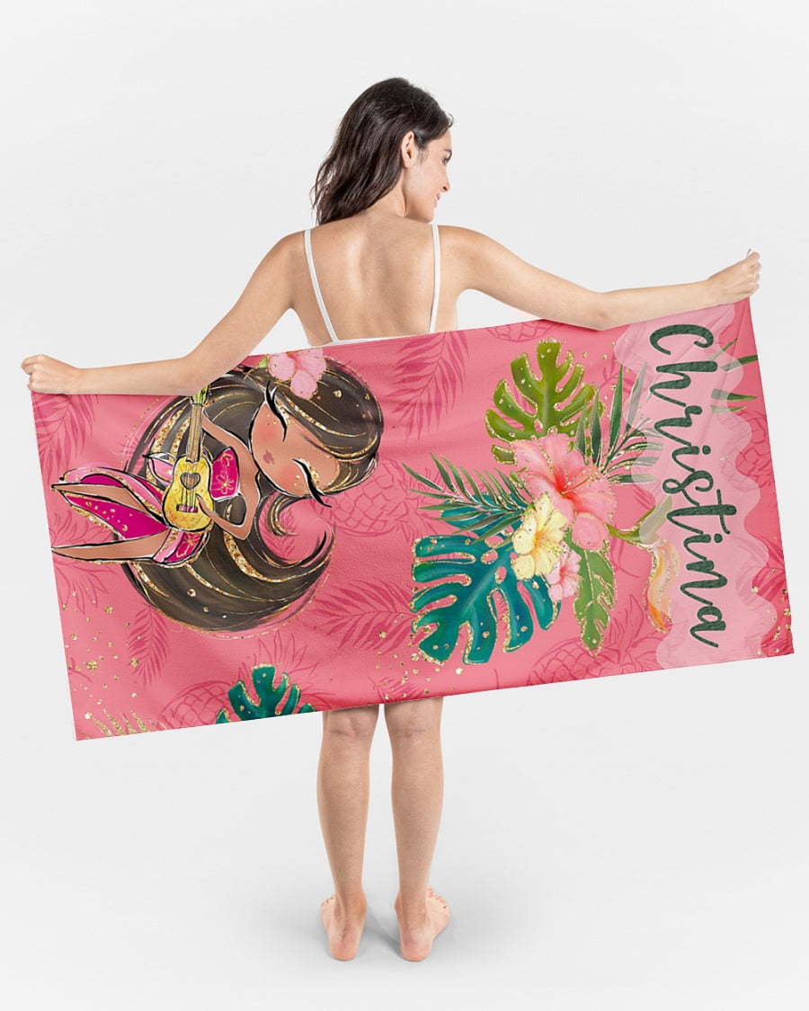 Tropical Hawaiian Personalized Beach Towels , Personalized Towels ,Custom Beach Towels , Personalized Bath Towel ,Monogrammed Beach Towels , Gift For Her , Personalized Pool Towel