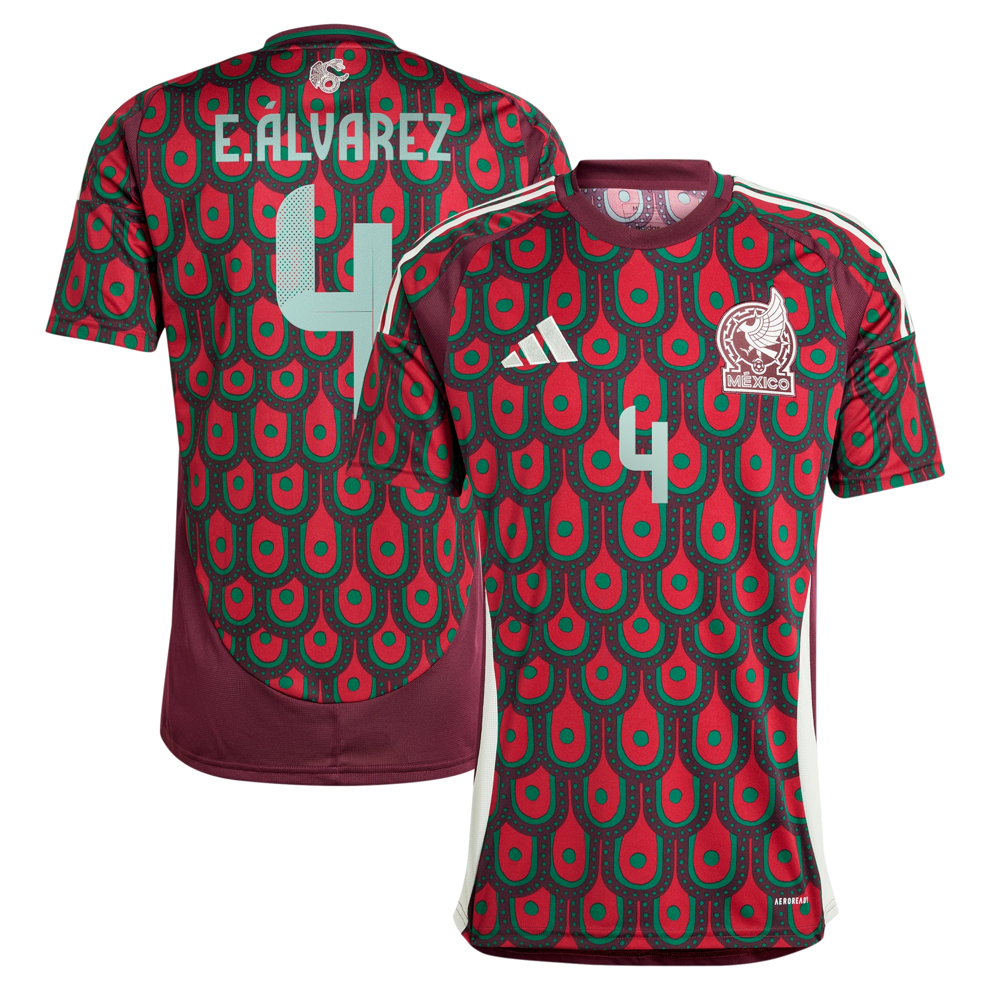 Edson Alvarez Mexico National Team 2024 Home Replica Player Jersey – Burgundy