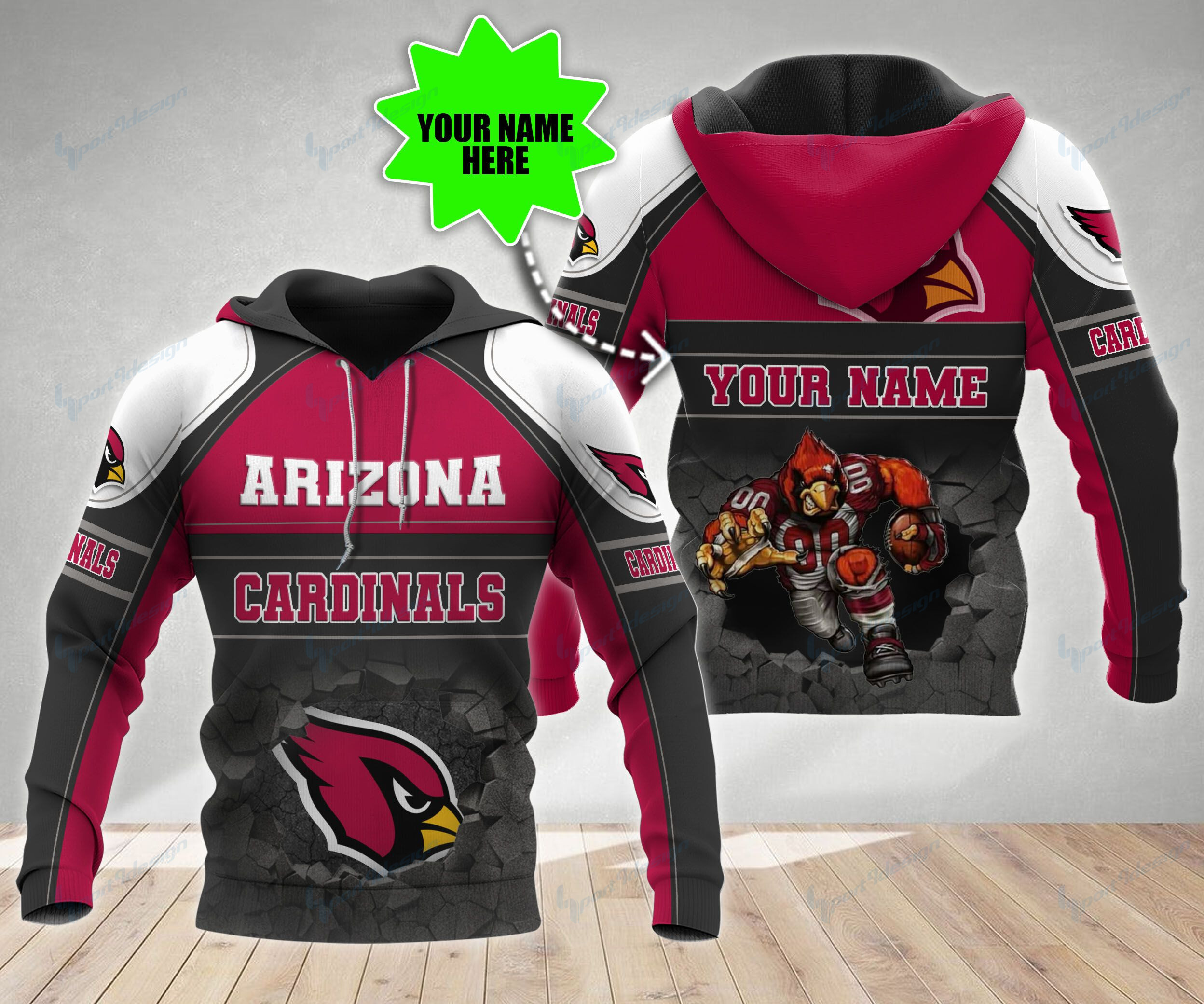 Arizona Cardinals Personalized All Over Printed 583