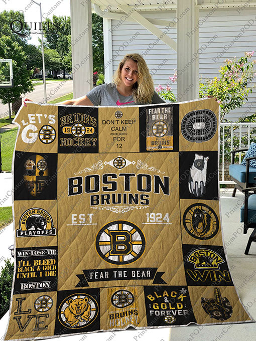 Boston Bruins Quilt Blanket Ver 17