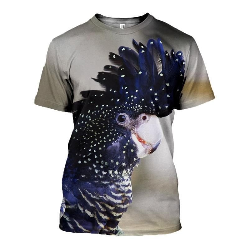 3D PRINTED NAVY BLUE PARROT HOODIE DT250401