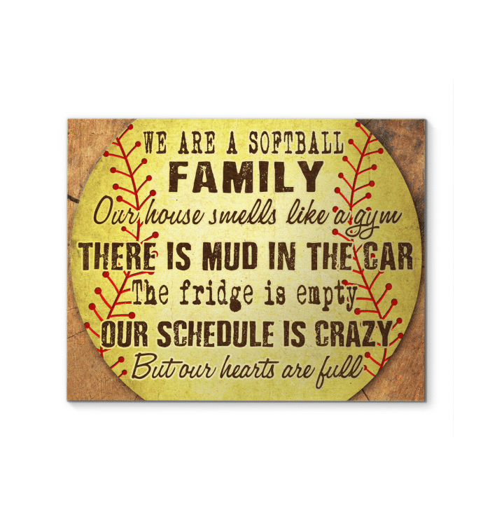 Canvas – Softball – We Are A Softball Family Gift For Family, Wall Art Decor, Canvas Print, Home Decor