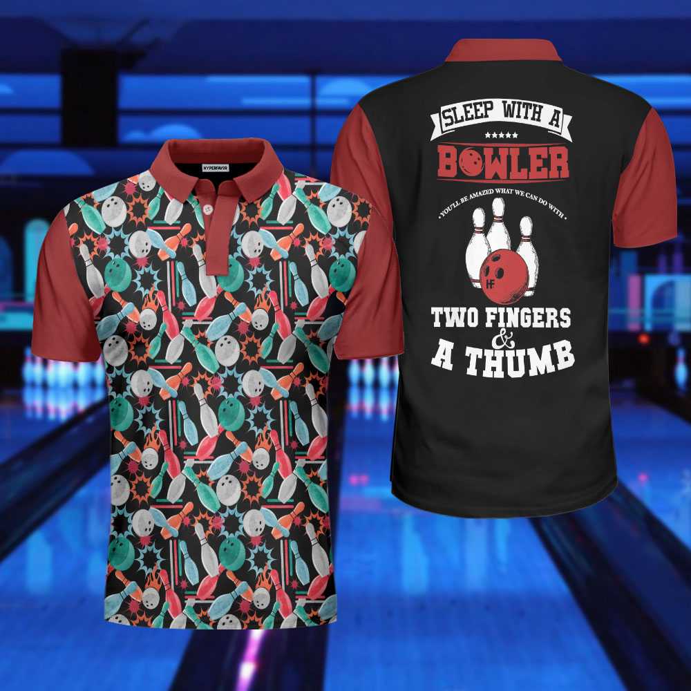 Sleep With A Bowler You’Ll Be Amazed Polo Shirt, Colorful Tenpin Bowling Shirt Design, Best Gift Idea For Bowlers Coolspod