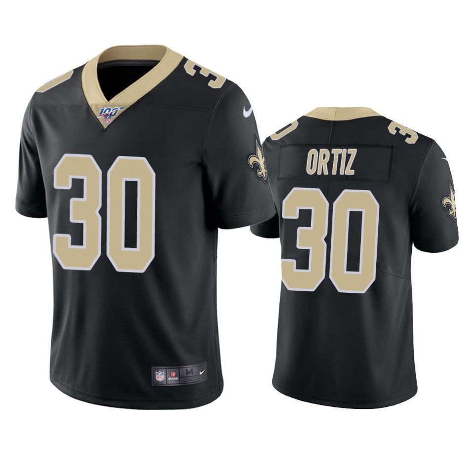 New Orleans Saints Ricky Ortiz Limited Black 100Th Season Mens Jersey