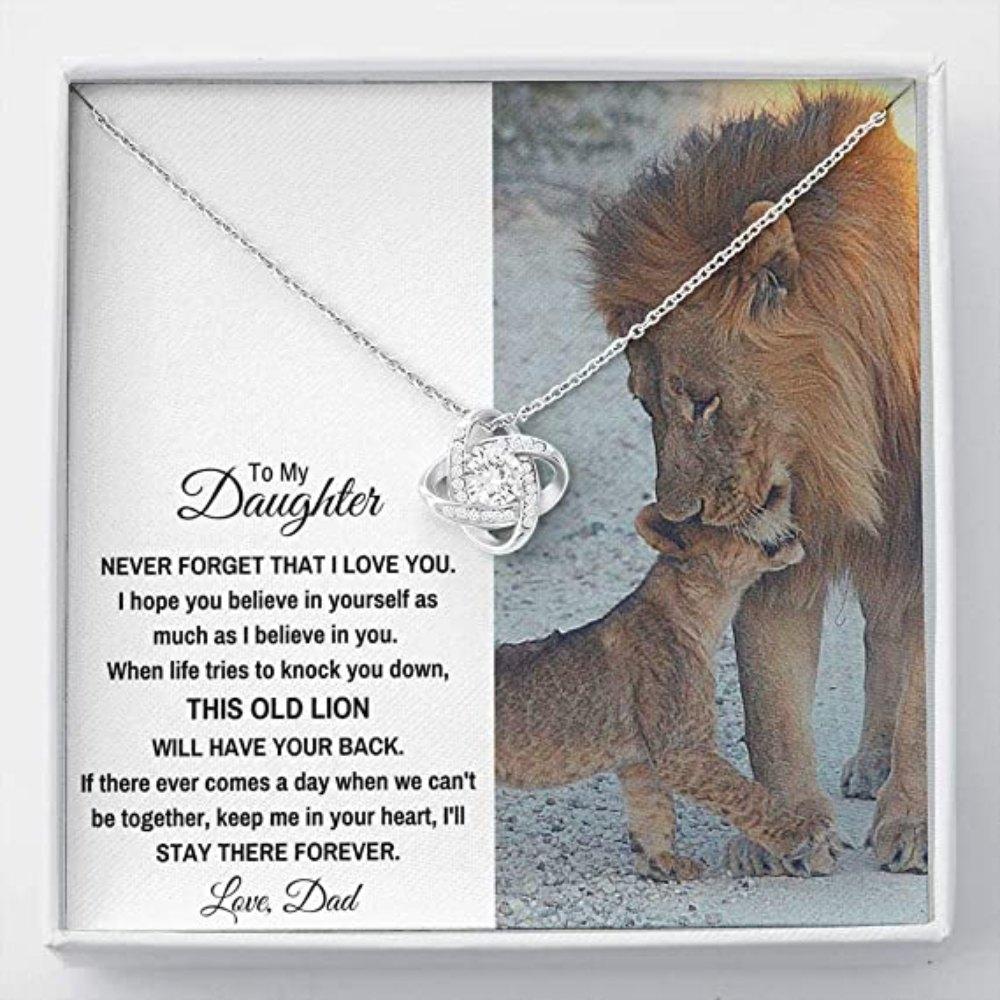 To My Daughter This Old Lion Gift For Daughter Daughter Gift For Daughter – Daughter Love Knot Necklace 0921