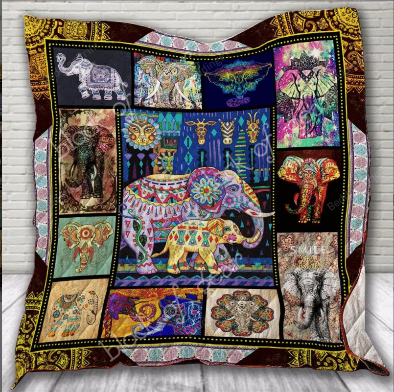 Ll  Bohemian Elephant Quilt Blanket