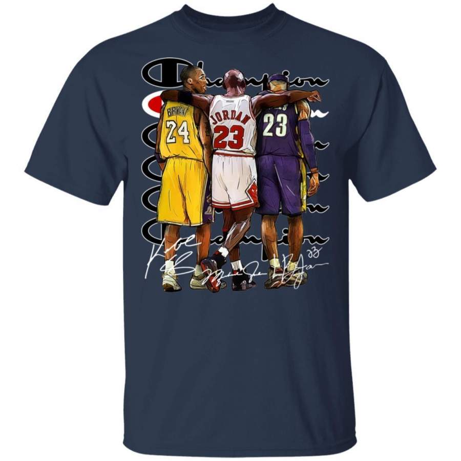 Kobe Bryant Michael Jordan LeBron James T-shirt Champion Legend VA08 ...