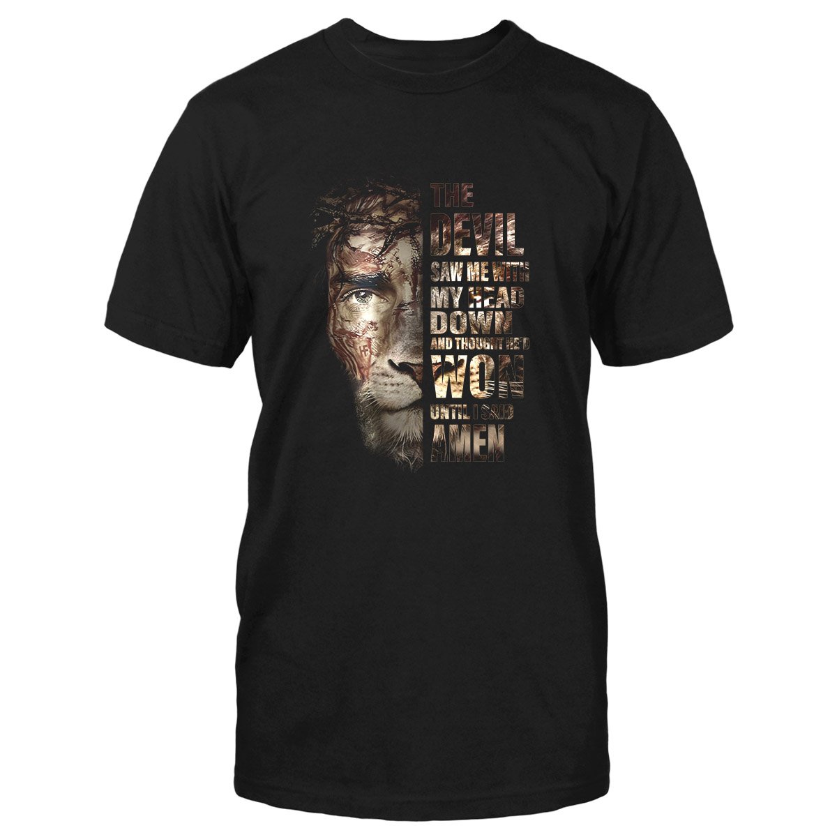 The Devil Saw Me And I Said Amen Jesus Lion, Proud Christian Classic T-Shirt