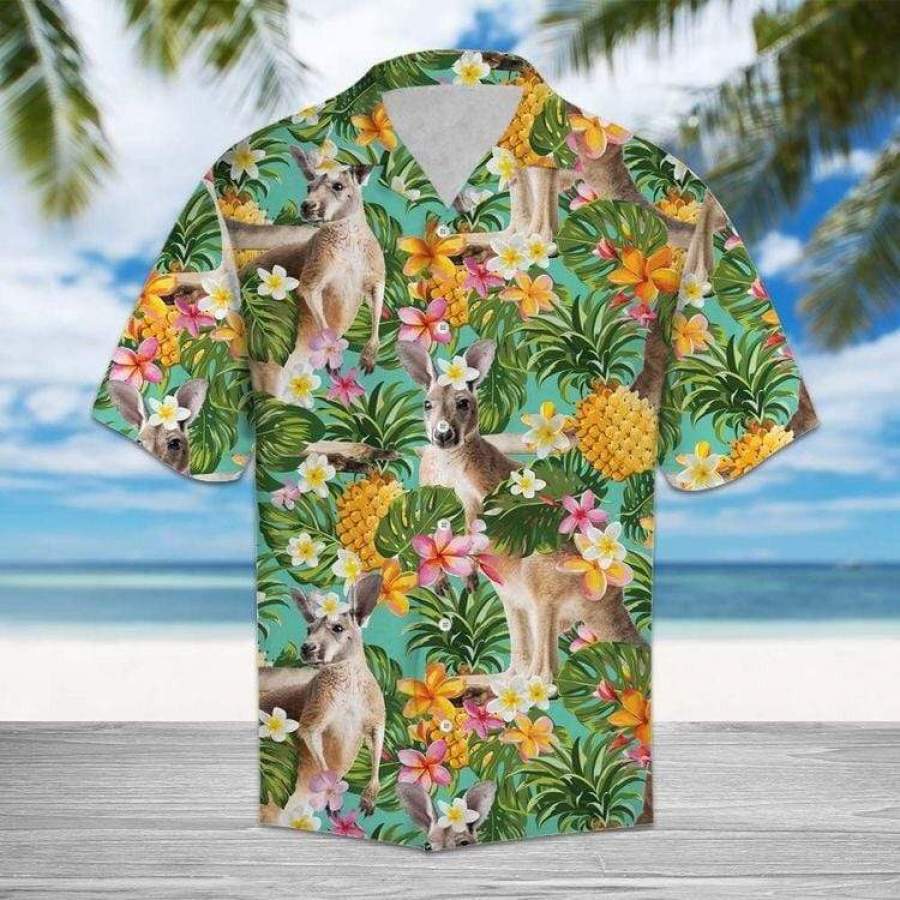 Kangaroo Tropical Hawaii Aloha Shirts Ha67790