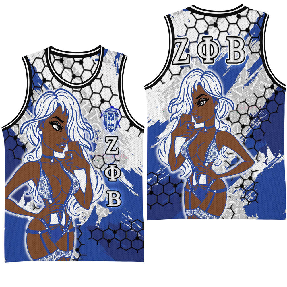 Africa Zone Clothing – Zeta Phi Beta Sorority Special Girl Basketball Jersey A35