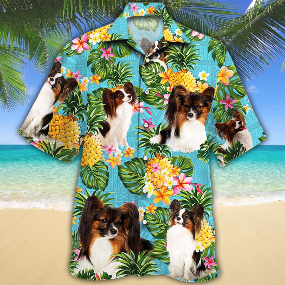 Papillon Dog Lovers Pineapple Hawaii Shirt Ha50530