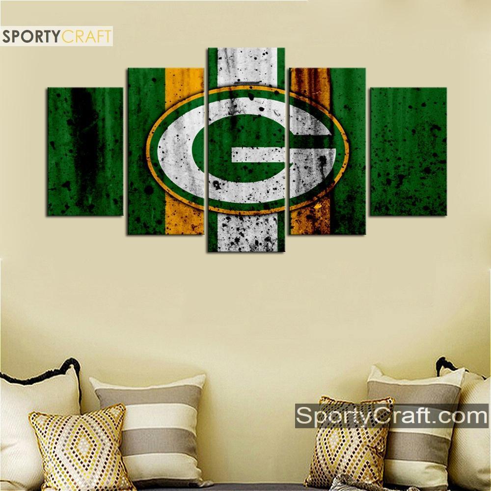 Green Bay Packers Rough Sign Canvas