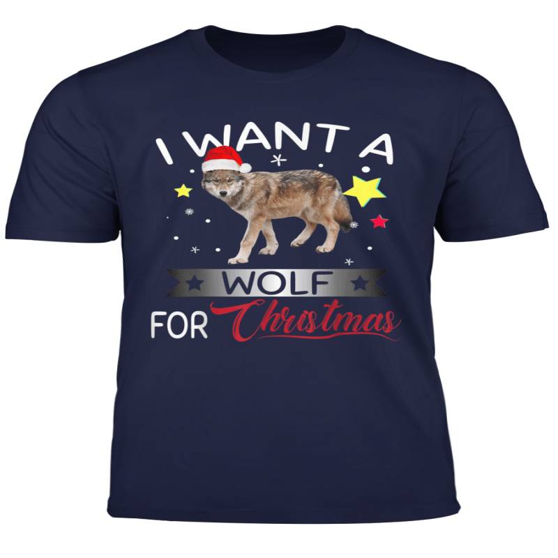 All I Want For Christmas Is A Wolf Ugly Sweater Xmas Pajama T Shirt