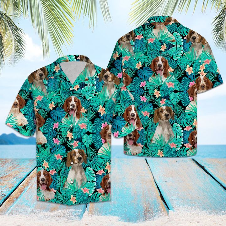 Welsh Springer Spaniel Tropical Hawaiian Shirt Summer Button Up For Men, Women, Couple