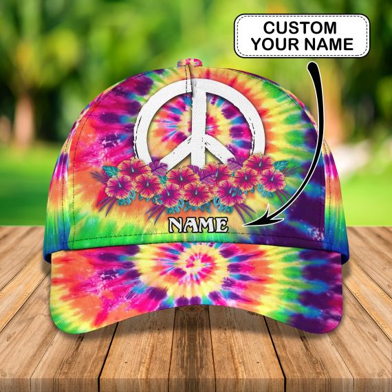 Tie Dye Hippie Personalized Name All Over Print Classic Cap