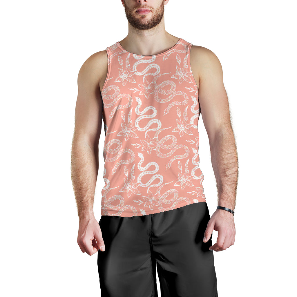 Snake Lilies Flower Pattern Men Tank Top