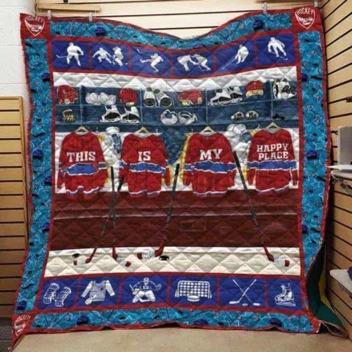 Hockey: This Is My Happy Place V2 3D Quilt Blanket HGM18