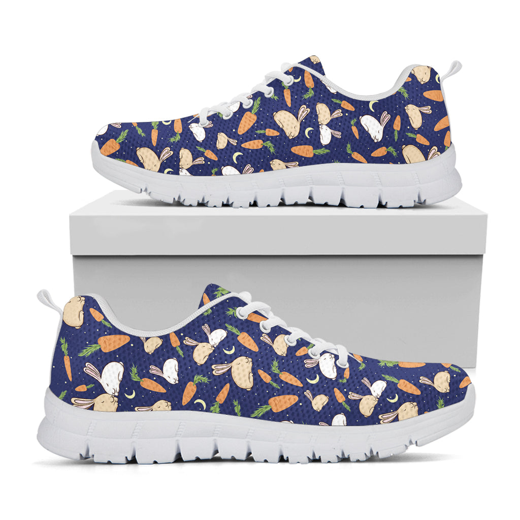 Carrot And Rabbit Pattern Print White Sneakers