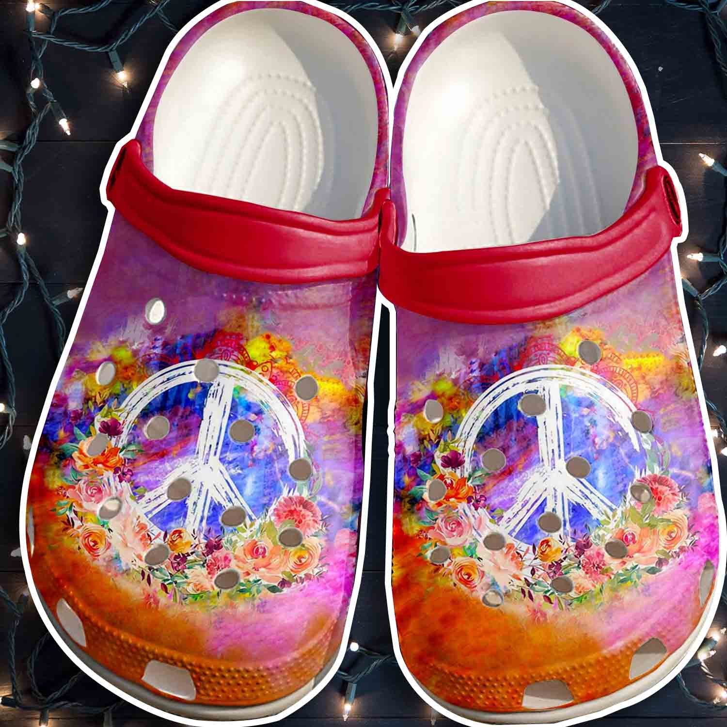 Hippie Peace Sign Symbol Crocs Shoes Crocbland Clogs Gifts For Daughter – Hippie-Sb55