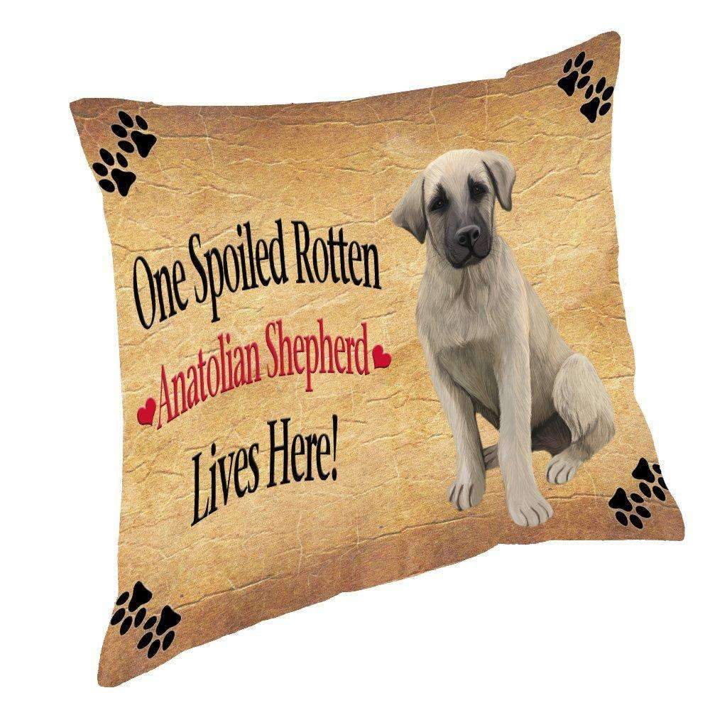 Anatolian Shepherd Puppy Spoiled Rotten Dog Throw Pillow