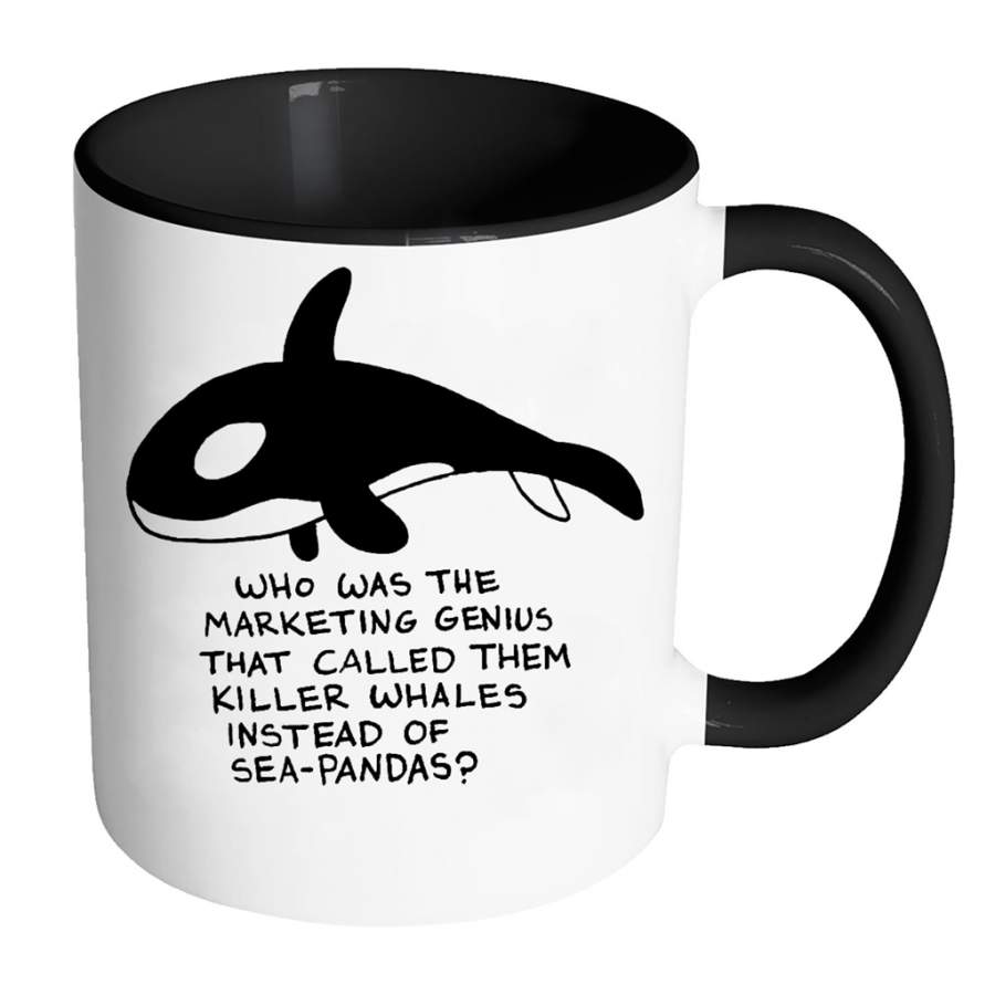 Killer Whales Sea-Pandas – Full-Wrap Coffee Colors Accent Mug