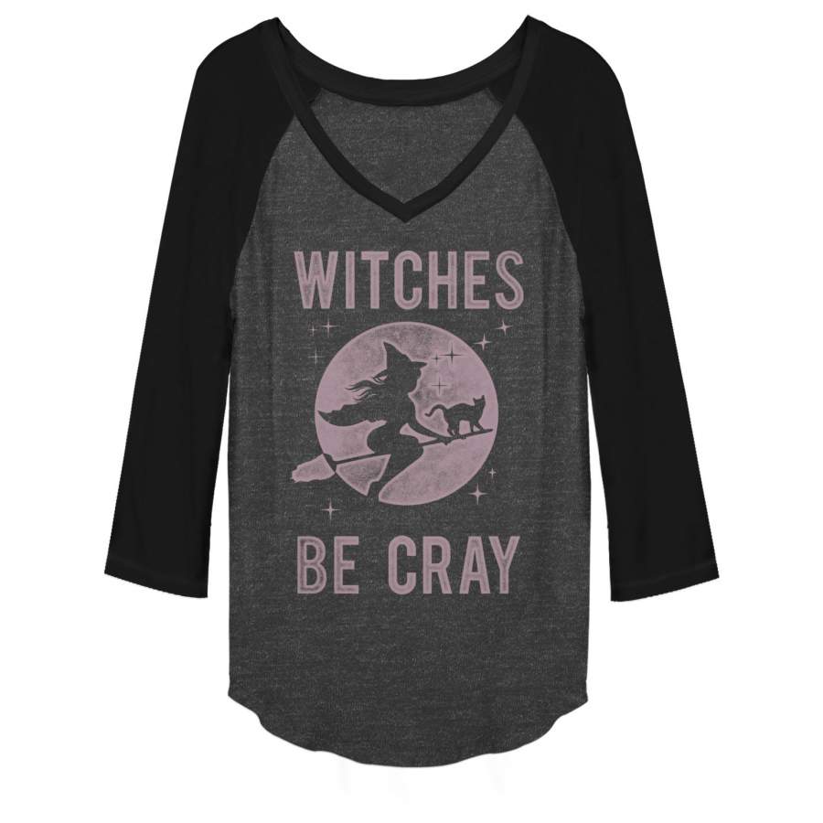 CHIN UP Junior’s Halloween Witches Be Cray Baseball Tee