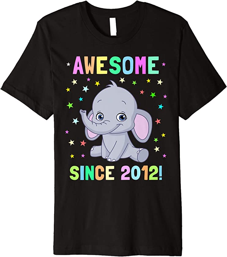 Kids Elephant Birthday Shirt 9 Year Old Boy Girl Born 2012 Premium T-Shirt