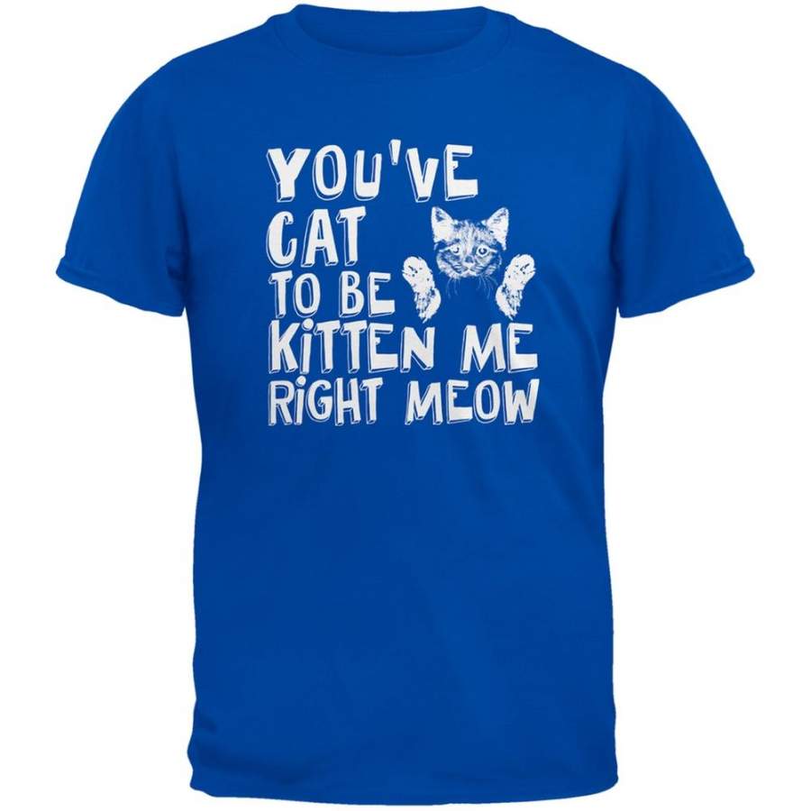 You’ve Cat To Be Kitten Me Right Meow Blue Adult T-Shirt