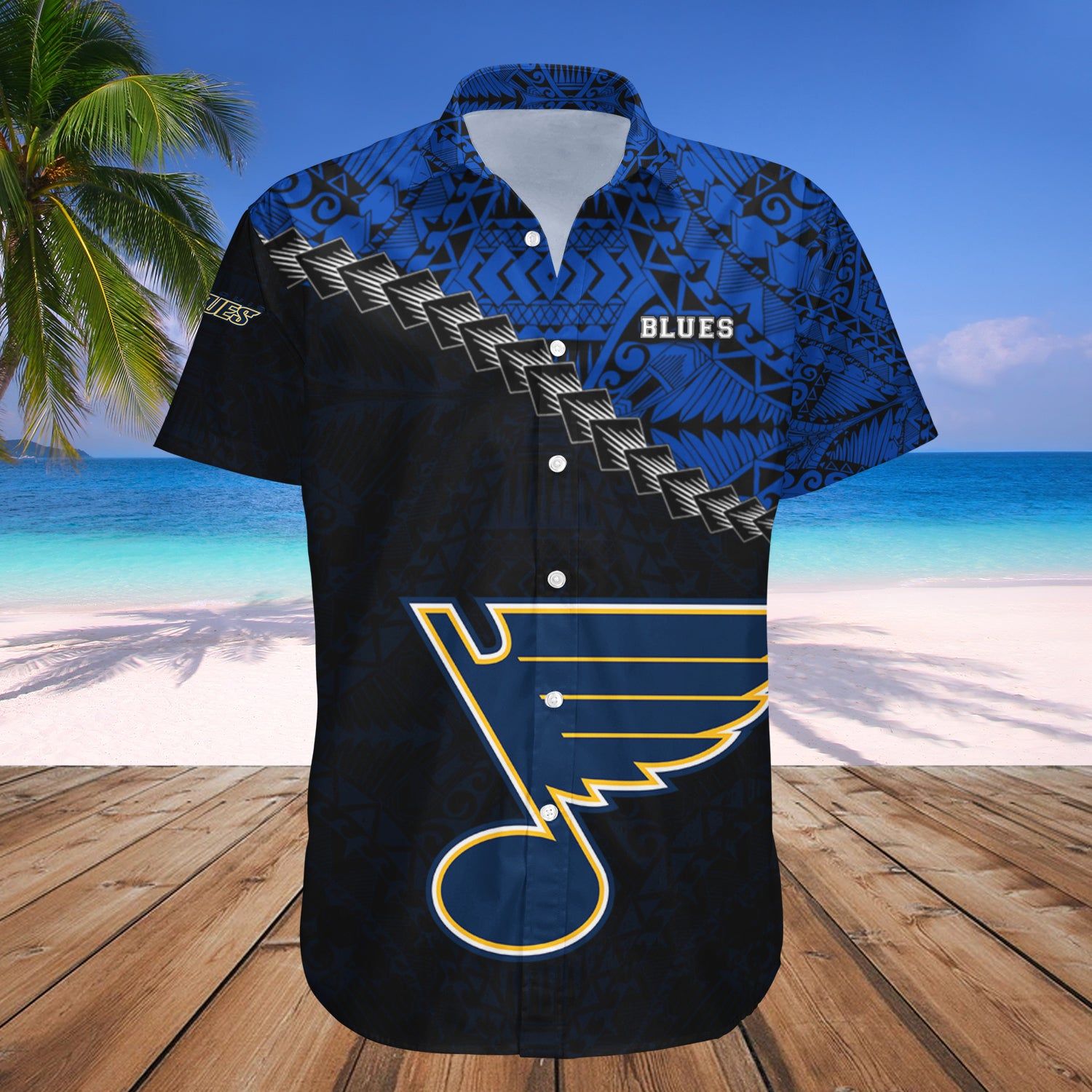 St. Louis Blues Hawaii Shirt Grunge Polynesian Tattoo – Nhl