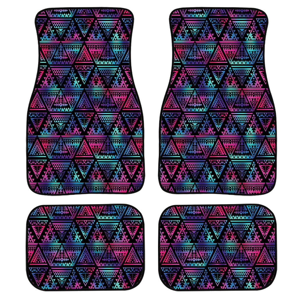 Triangle Ethnic Navajo Pattern Print Front And Back Car Floor Mats, Front Car Mat