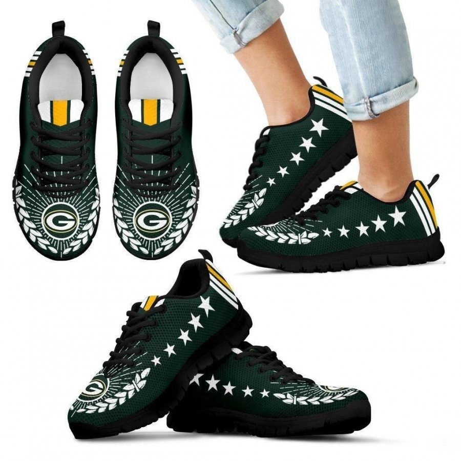 Line Of Stars Victory Green Bay Packers Sneakers #429