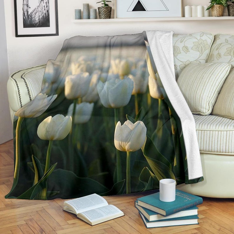 Tulips Flowers Blanket, Tulips Throw Blanket, Tulips Fleece Blanket, Tulips Cozy Blanket, Red Flowers Blanket, Floral Blanket, Fleece Blanket, Sherpa Blanket