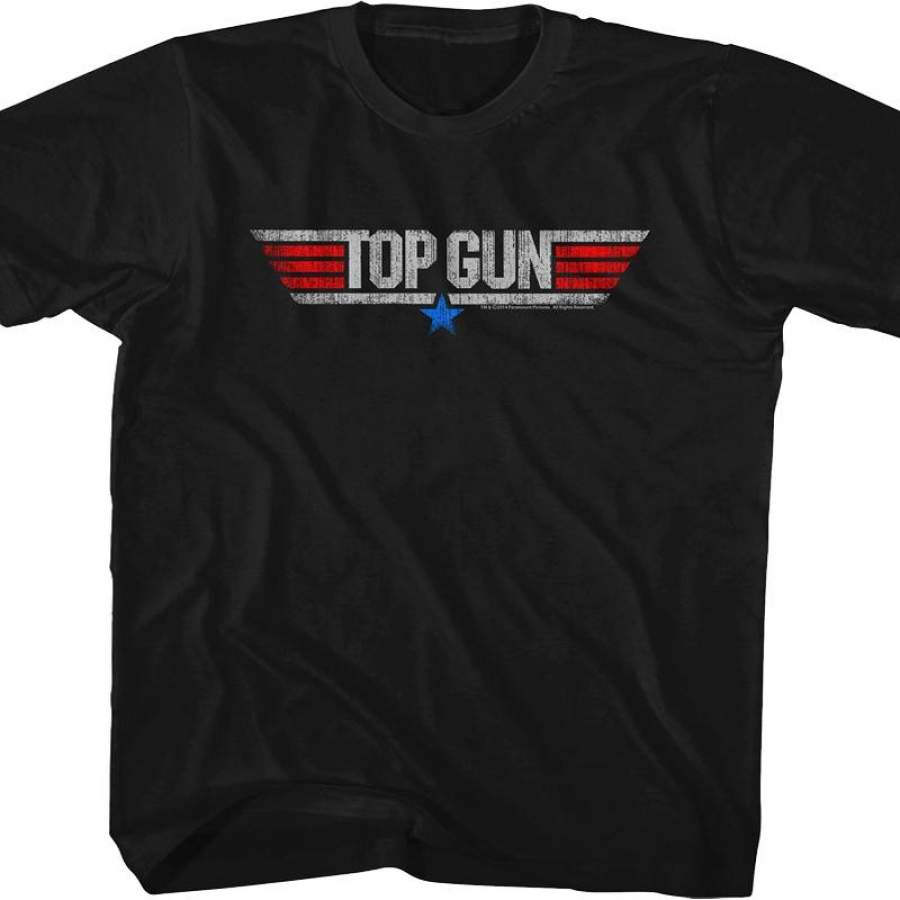 Youth Distressed Logo Top Gun Shirt