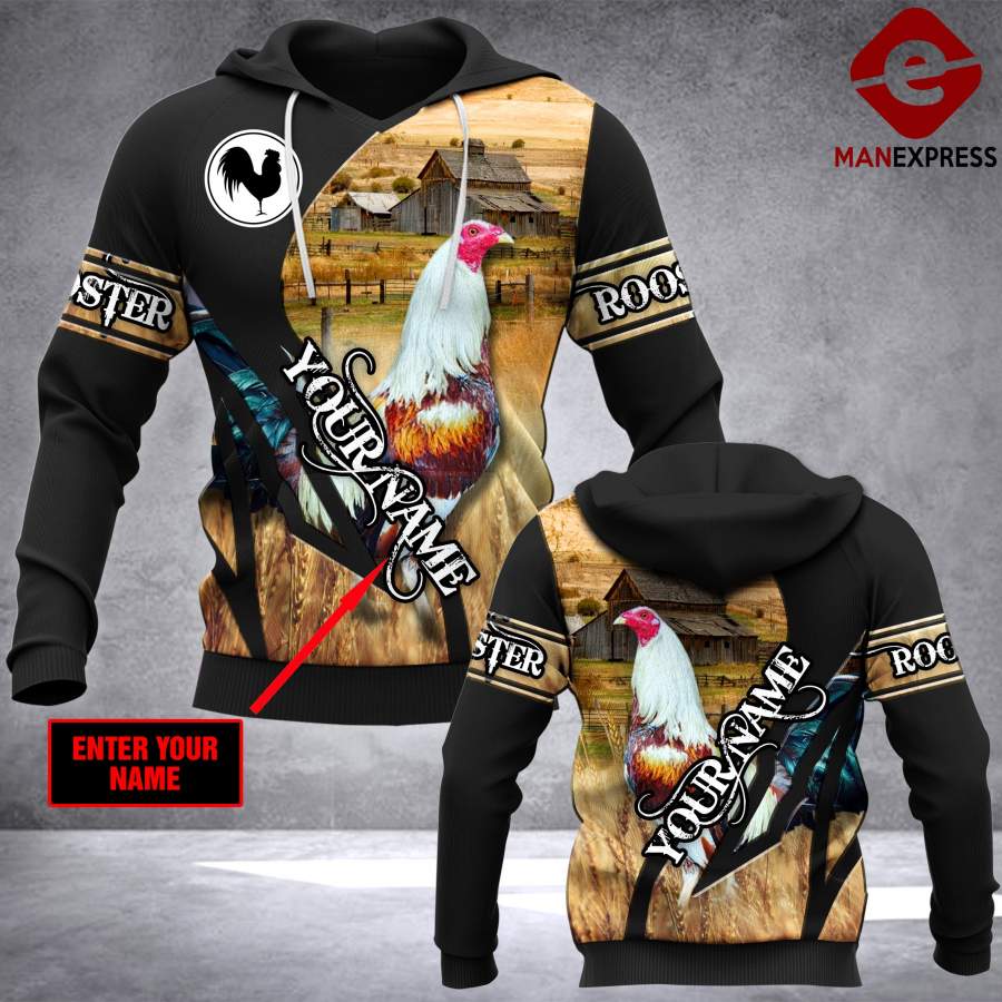 TT2112 Customize Rooster 3D printed hoodie Farmer PDL