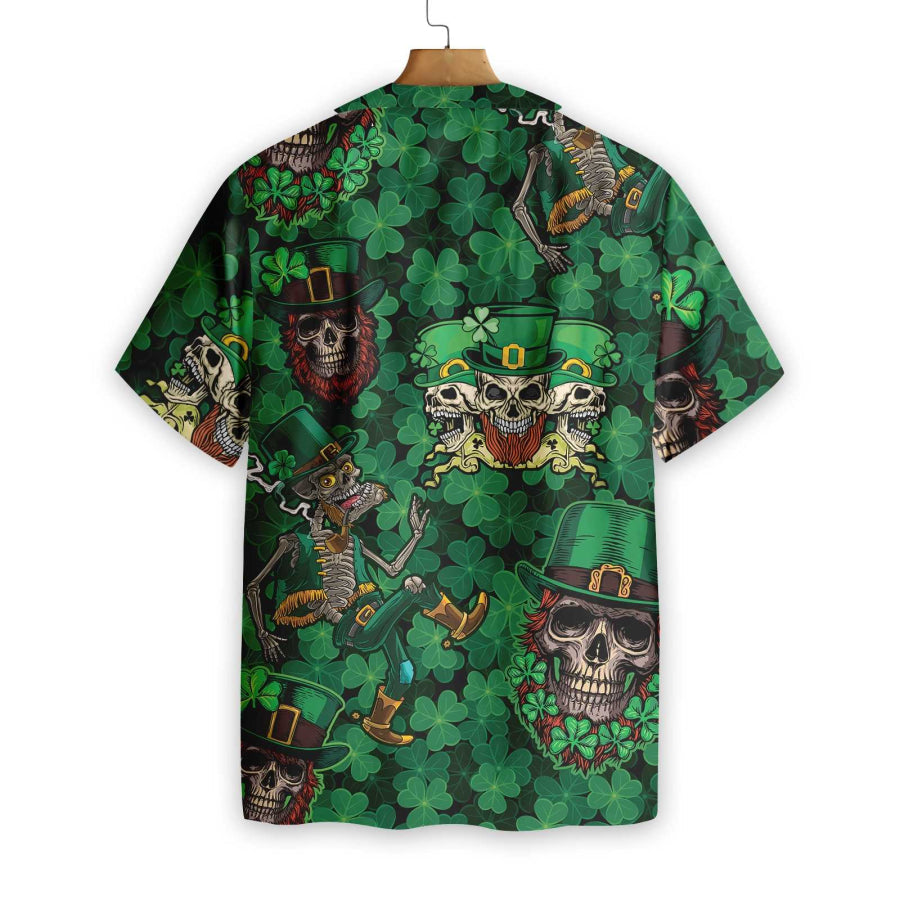 Happy St Patrick Leprechaun Skull Hawaii Shirt Day Clothes Ht Ha565