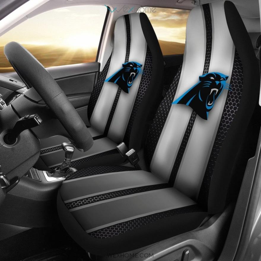 Incredible Line Pattern Carolina Panthers Logo Car Seat Covers Best Car Decor 2021