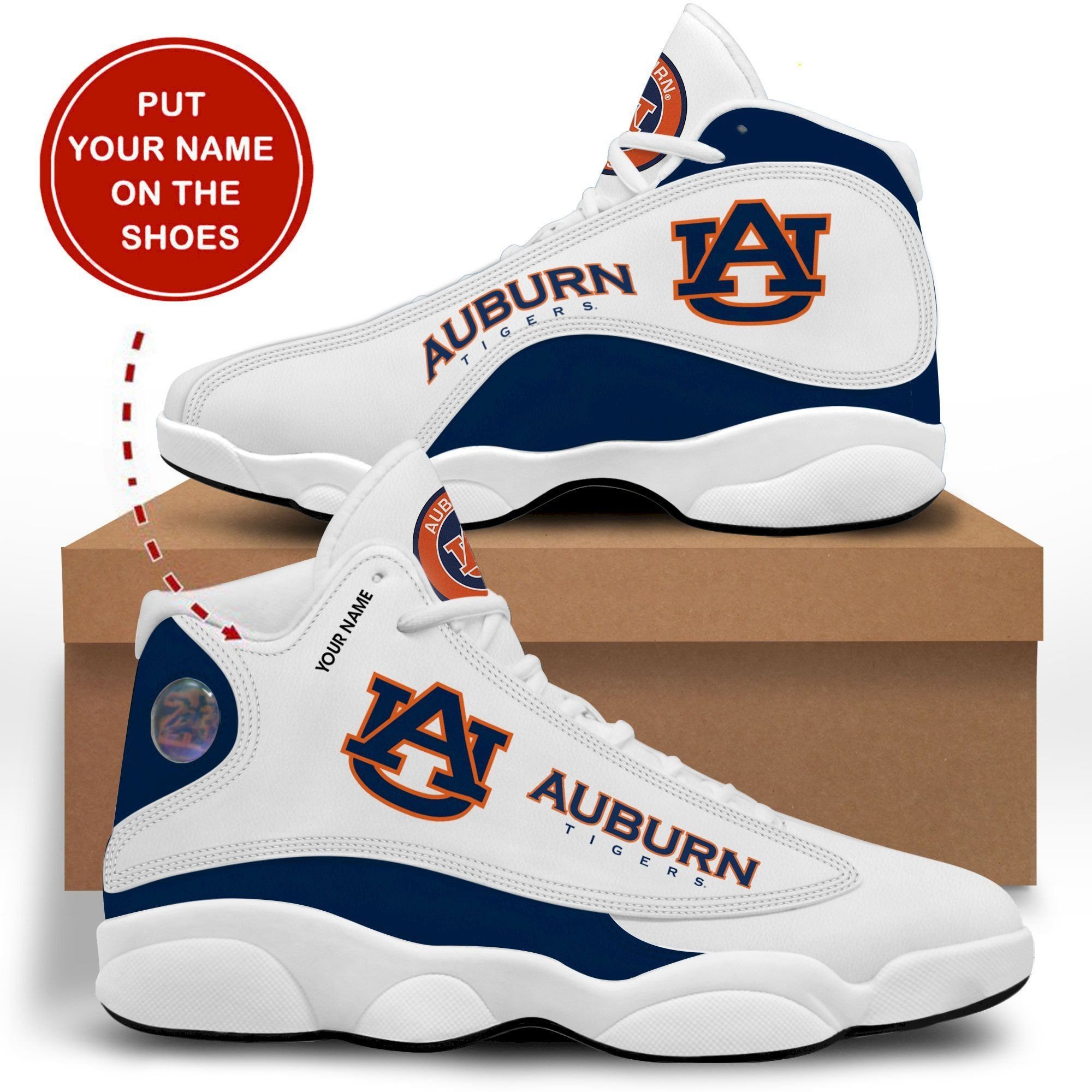 Auburn Tigers Personalized Air Jordan 13 Sneakers Sport Shoes For Fans