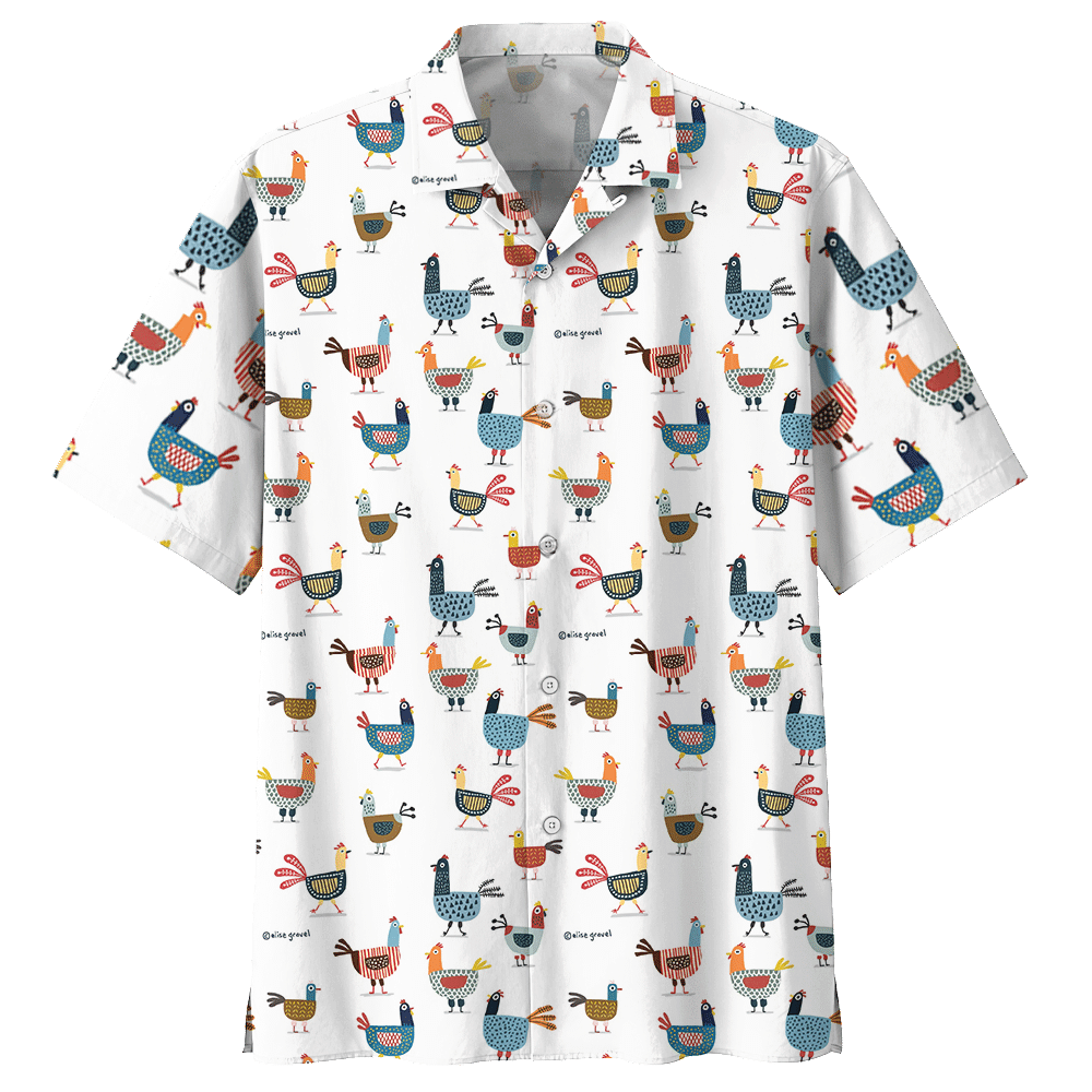 Chicken White Unique Design Unisex Hawaii Lover Hawaii Shirt For Men Women Ha13875