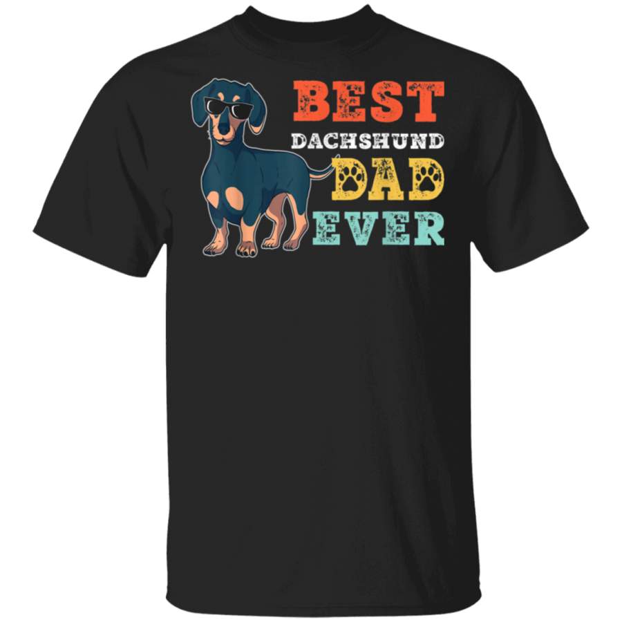 Retro Vintage Dog best Dachshund dad ever T-Shirt