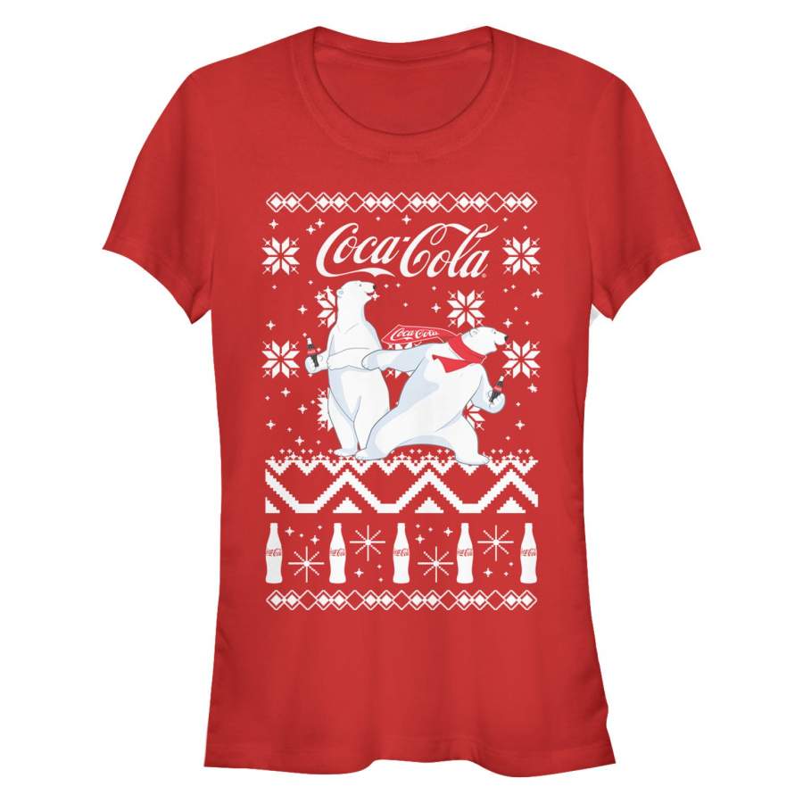 Coca Cola Junior’s Ugly Christmas Polar Bear T-Shirt