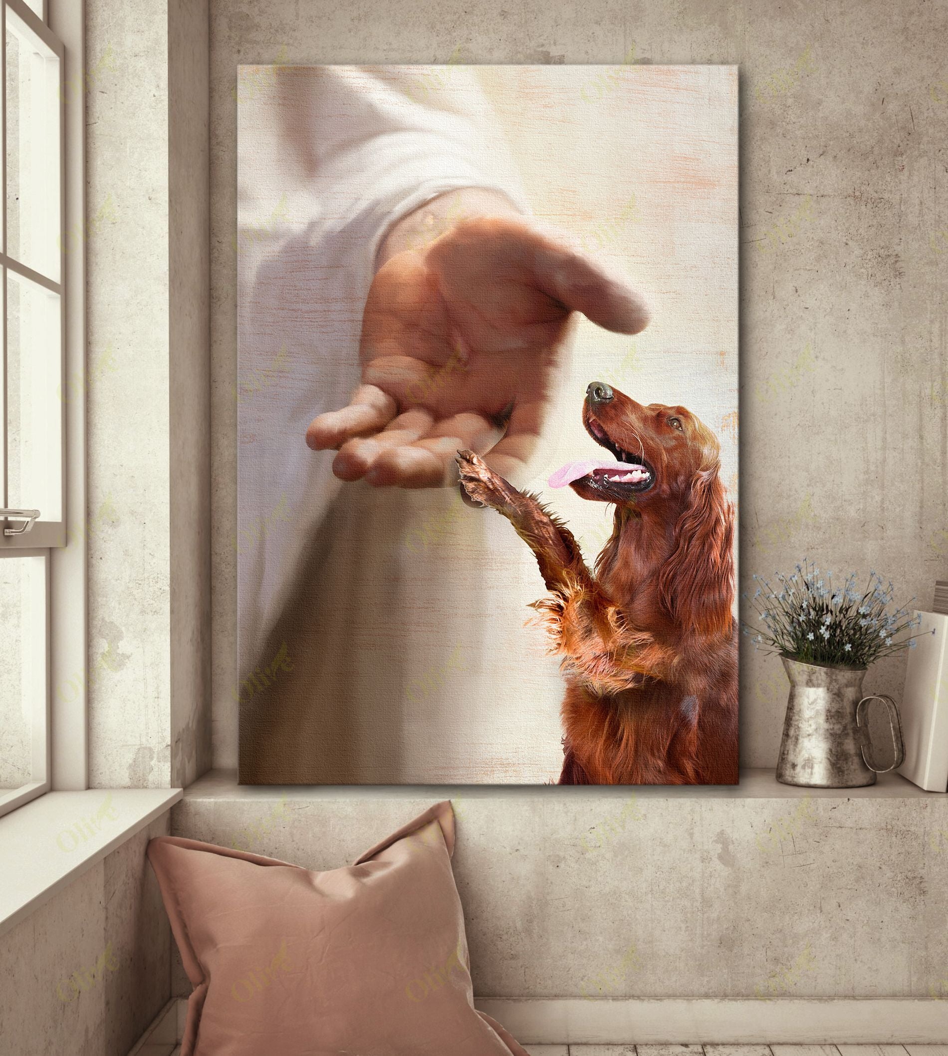 Irish Setter – Take My Hand Canvas And Poster | Wall Decor Visual Art