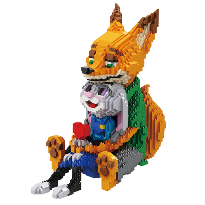 Mini Blocks Zootopia Cartoon Figures Toy Rabbit Judy Fox Model Anime Building Blocks for Children Toys Christmas Gifts alx