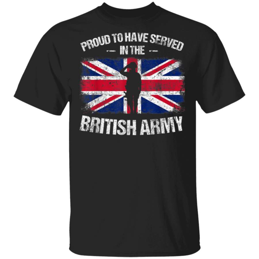 Proud To Have Served In The British Army UK Flag Veteran TShirt