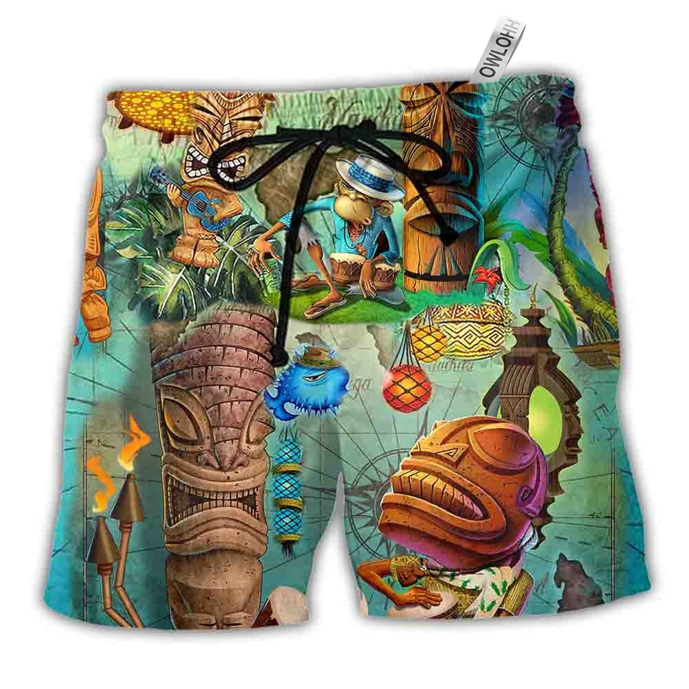 The Tiki Bar Is Open Tiki Basic Hawaiian Shorts