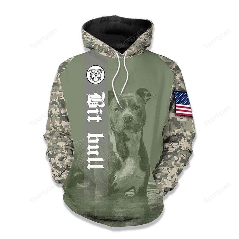 Pit Bull Camo Men And Women Hoodie 3D All Over Print #H