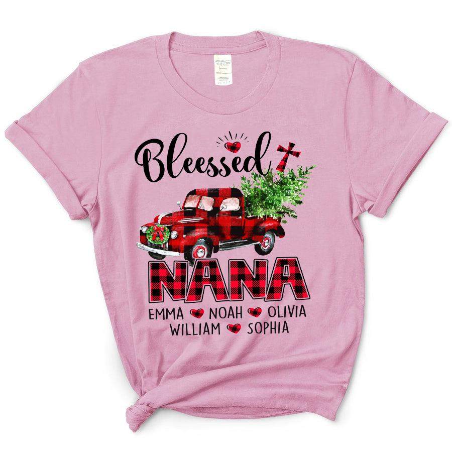 Blessed Nana red truck Christmas | Personalized T-Shirt