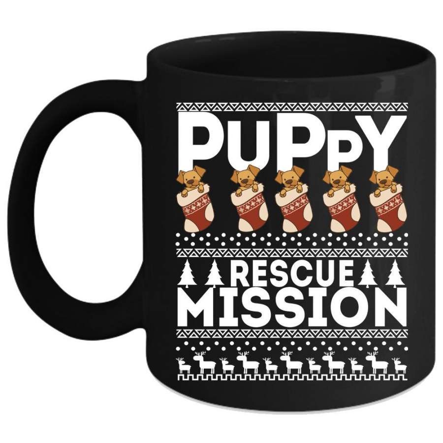 Puppy Rescue Mission Coffee Mug, Cute Gift For Dog Lovers Coffee Cup