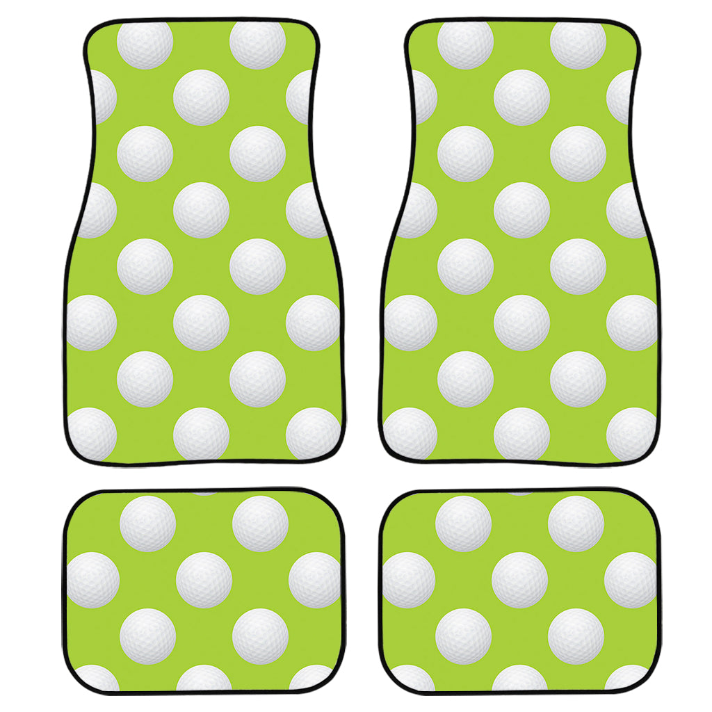 Green Golf Ball Pattern Print Front And Back Car Floor Mats, Front Car Mat